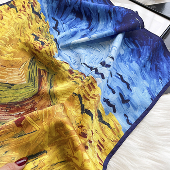 Kvadratni šal od poliestera, Twill tkanina, originalni dizajn, otisak