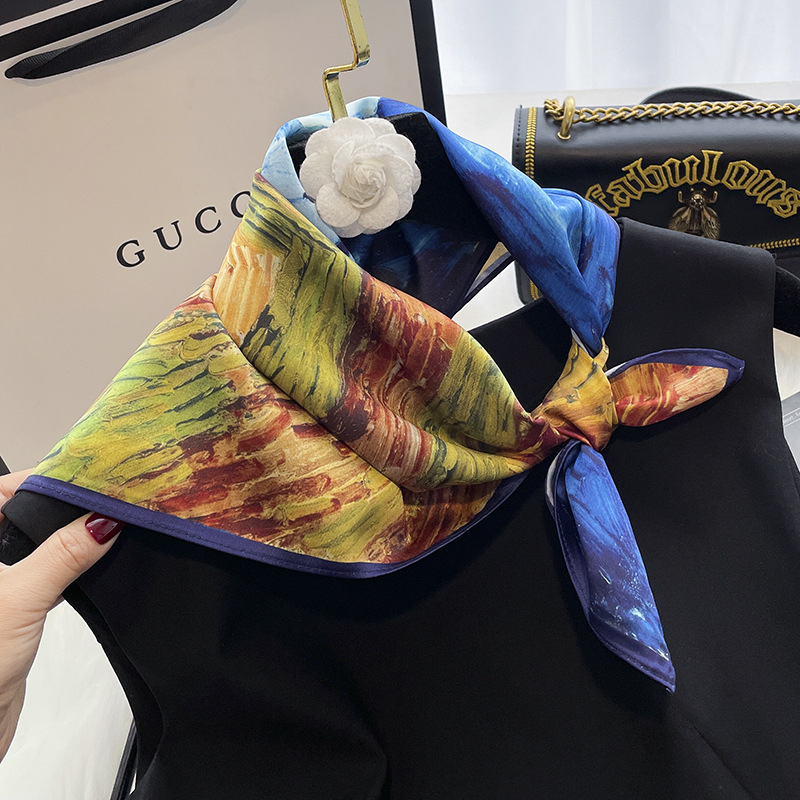 Kvadratni šal od poliestera, Twill tkanina, originalni dizajn, otisak