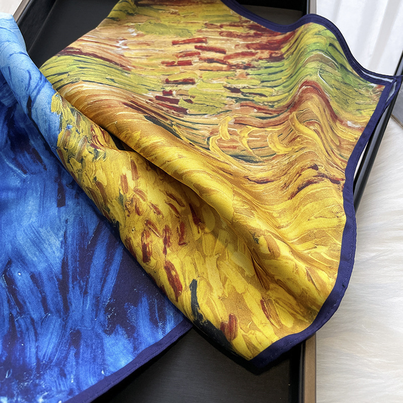 Kvadratni šal od poliestera, Twill tkanina, originalni dizajn, otisak