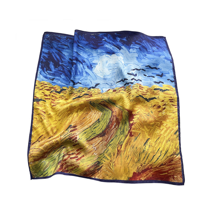 Kvadratni šal od poliestera, Twill tkanina, originalni dizajn, otisak