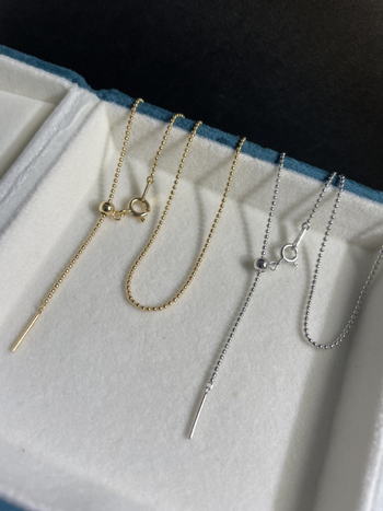 Lanț cu bile placat cu argint și pandantiv din argint 925 — design original