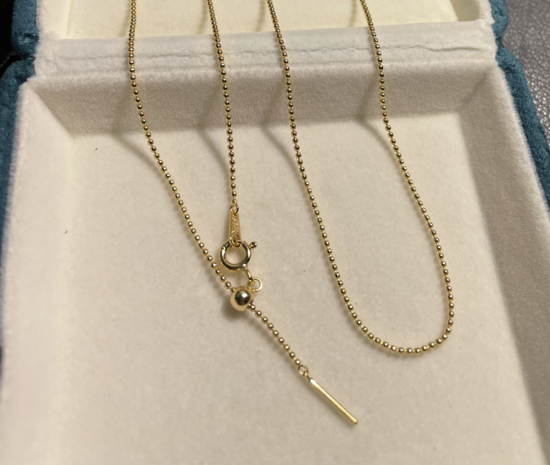 Lanț cu bile placat cu argint și pandantiv din argint 925 — design original