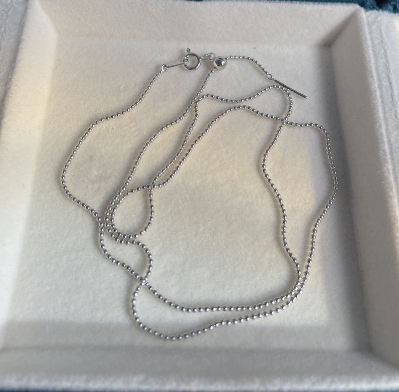 Lanț cu bile placat cu argint și pandantiv din argint 925 — design original