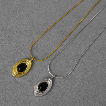 Colier din alamă, electroplating, stil geometric, lanț șarpe, pandant din alamă