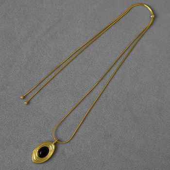 Colier din alamă, electroplating, stil geometric, lanț șarpe, pandant din alamă