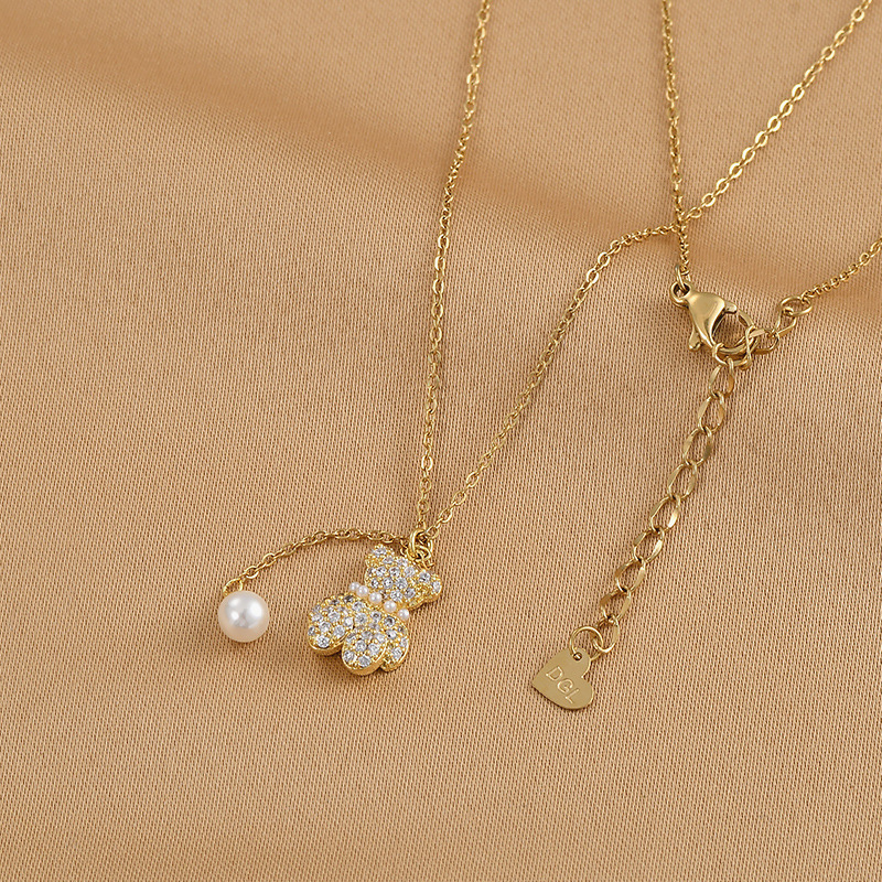 Ogrlica s medvjeđim cirkonijem, bakrena valovita lančana, duljina 21–50 cm