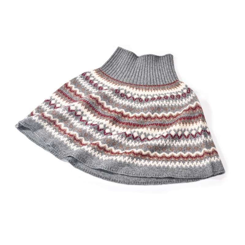 Ženski kapo-šal s jacquard uzorkom Fair Isle, smjesa yak vune