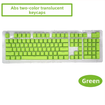 ABS 104-os billentyűzethez készült capkészlet mechanikus billentyűzethez, két színű injekciós formázás, átlátszó karakterek, univerzális kompatibilitás