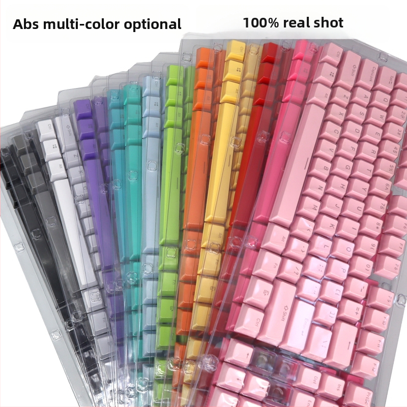 ABS 104-os billentyűzethez készült capkészlet mechanikus billentyűzethez, két színű injekciós formázás, átlátszó karakterek, univerzális kompatibilitás