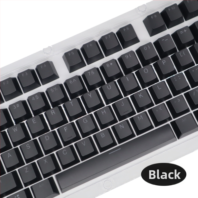 ABS 104-os billentyűzethez készült capkészlet mechanikus billentyűzethez, két színű injekciós formázás, átlátszó karakterek, univerzális kompatibilitás