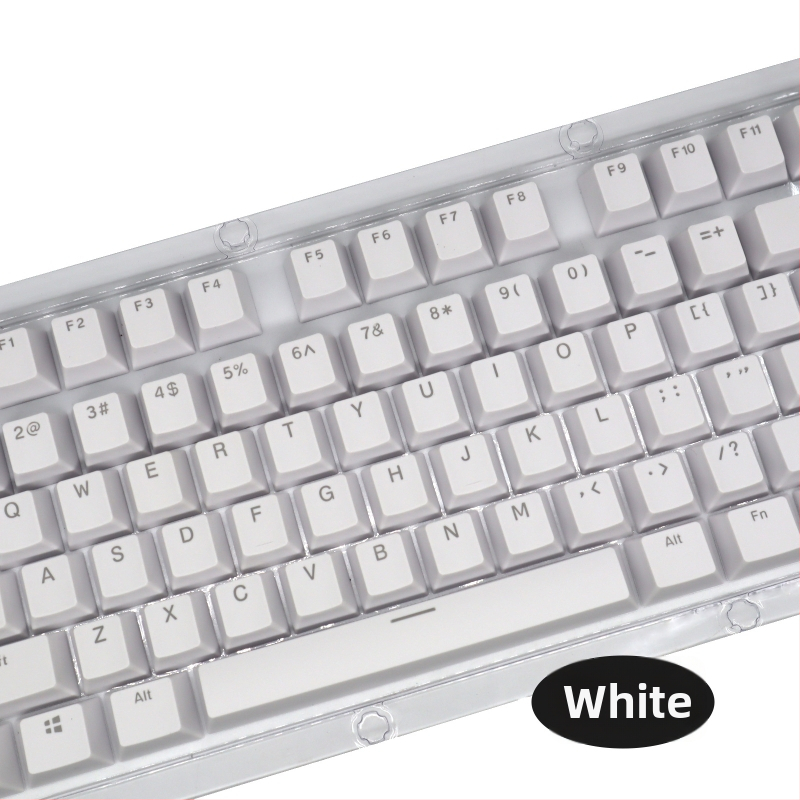 ABS 104-os billentyűzethez készült capkészlet mechanikus billentyűzethez, két színű injekciós formázás, átlátszó karakterek, univerzális kompatibilitás