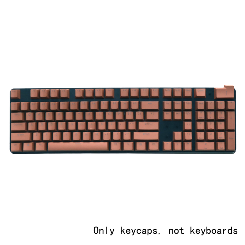 ABS 104-os billentyűzethez készült capkészlet mechanikus billentyűzethez, két színű injekciós formázás, átlátszó karakterek, univerzális kompatibilitás