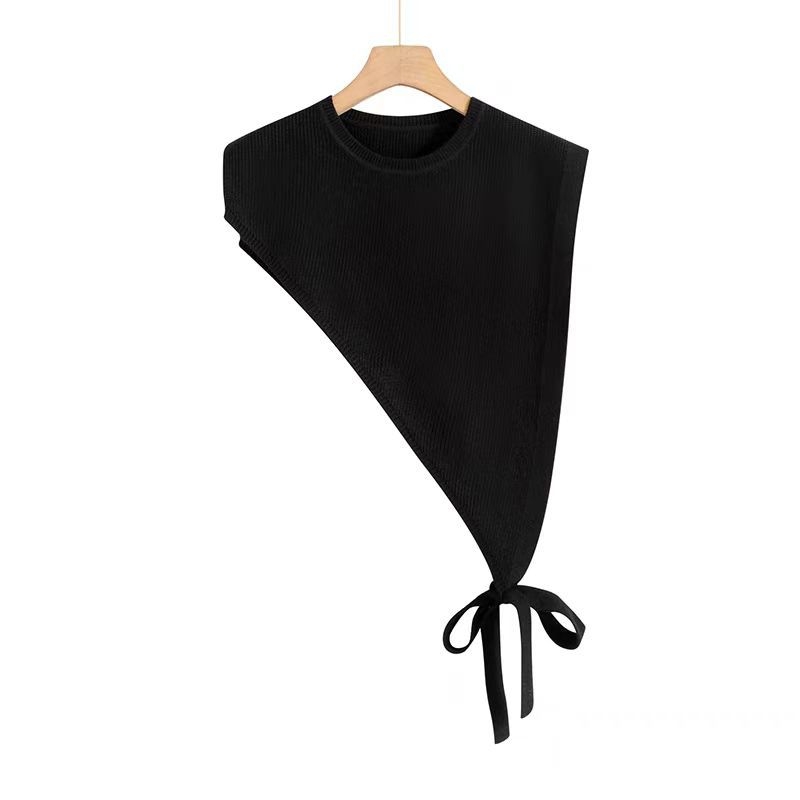 Baochen Beveled trokut šal s veznim dizajnom, korejskog inspiracije, elegantni jedinstveni uzorak, dekorativni šal; Materijal: core-spun yarn; Pletenje: ravno; Sezona: proljeće-ljeto-jesen; Funkcija: dekoracija