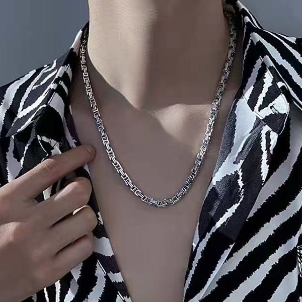 Colier masculin din oțel titan, stil hip-hop, design imperial, FEIYAYUE, placare electrolitică