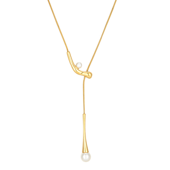 Ogrlica od titan čelika s geometrijskim dizajnom, Snake Bone lanac, privjesak titan čelik, elektroplastički završni sloj, korejski stil, ljeto 2025