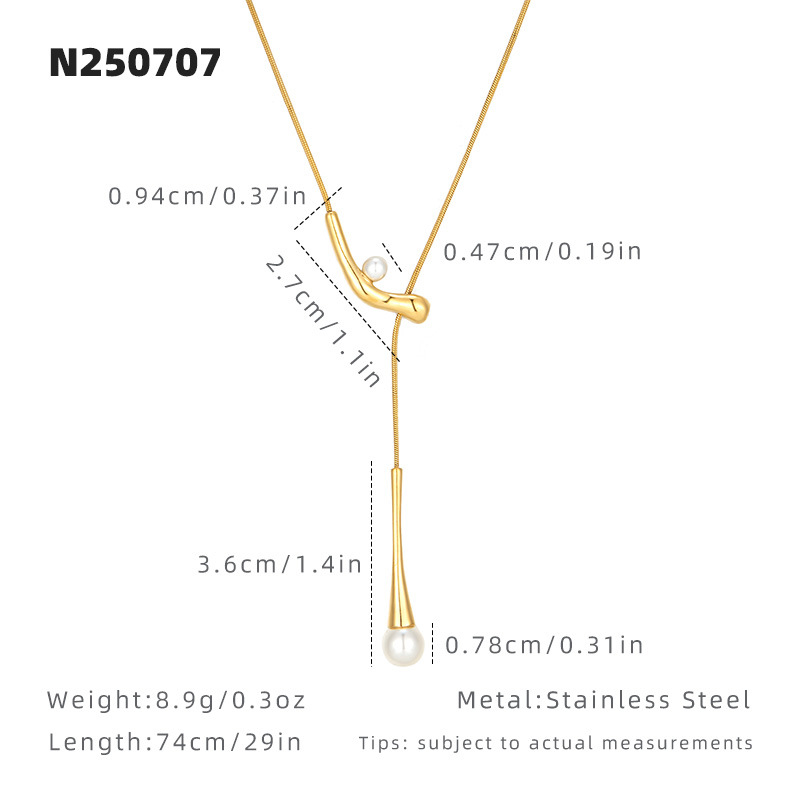 Ogrlica od titan čelika s geometrijskim dizajnom, Snake Bone lanac, privjesak titan čelik, elektroplastički završni sloj, korejski stil, ljeto 2025