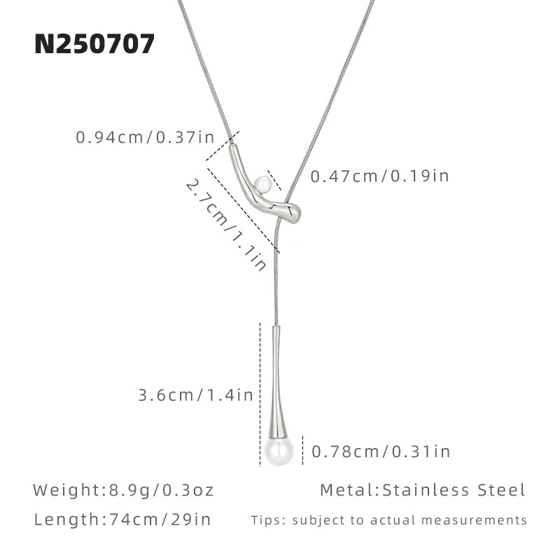 Ogrlica od titan čelika s geometrijskim dizajnom, Snake Bone lanac, privjesak titan čelik, elektroplastički završni sloj, korejski stil, ljeto 2025
