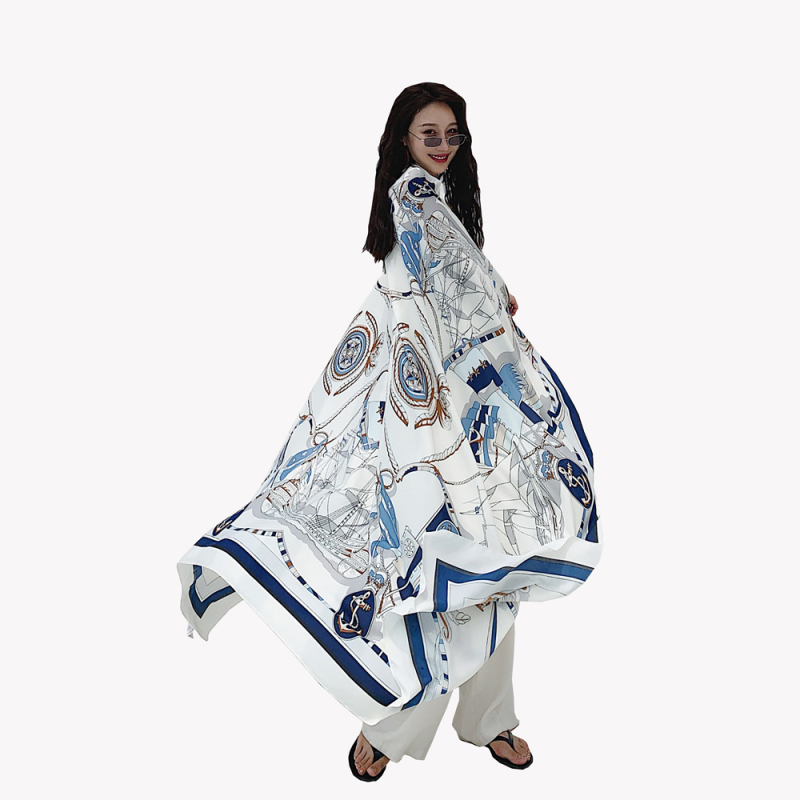 Летен лек шал от памук и лен, твил тъкан, стил Пучанг, сезон лято, главна материя: памук