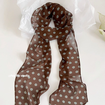 Шал с точкова шарка, френски ретро стил, полиестерна материя, пролетен сезон