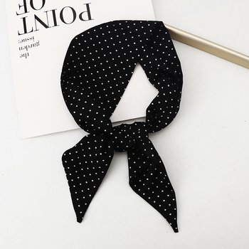 Dugi poliester šal u korejskom stilu s točkastim uzorkom, dodatak za torbu (100% poliester • twill materijal • korejski stil • proljeće 2025)