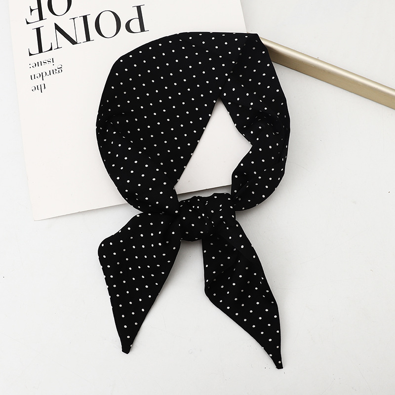 Dugi poliester šal u korejskom stilu s točkastim uzorkom, dodatak za torbu (100% poliester • twill materijal • korejski stil • proljeće 2025)