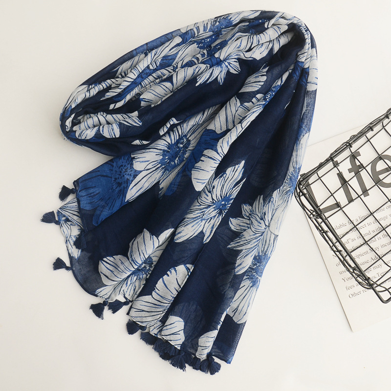 Etno mintás sál, poliészter, egyszerű szövés | Yadolce, téli modell, Kína