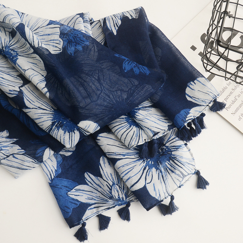 Etno mintás sál, poliészter, egyszerű szövés | Yadolce, téli modell, Kína