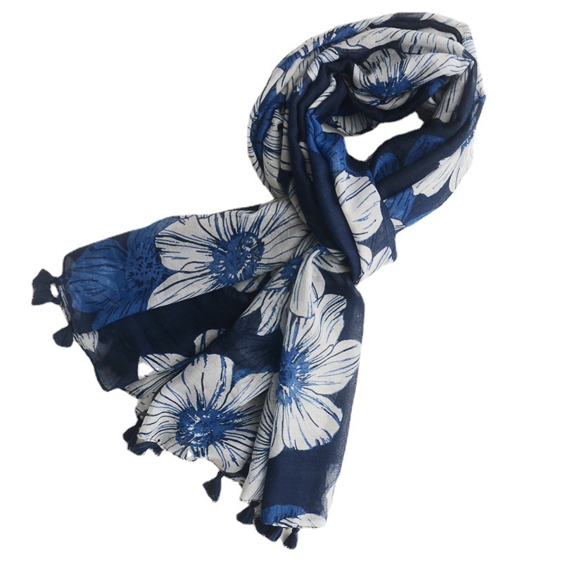 Etno mintás sál, poliészter, egyszerű szövés | Yadolce, téli modell, Kína