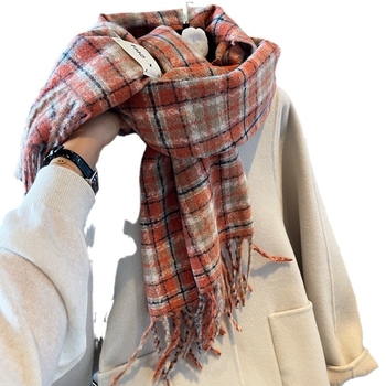 Ženski karirani šal - zima, warp-knit, imitacija kašmira, jacquard, srednja duljina, svestran (Autumn 2024)