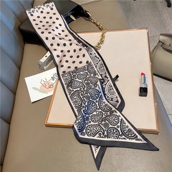 Dugi ženski šal s dvostrukim točkastim uzorkom i cvjetnim motivom, poliester, ravno tkanje, svestran i elegantan stil