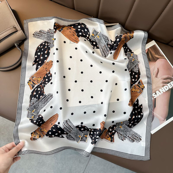 Ženski svilenkasti kvadratni šal s cvjetnim uzorkom, saten tkanina, 100% svila, elegantan i svestran