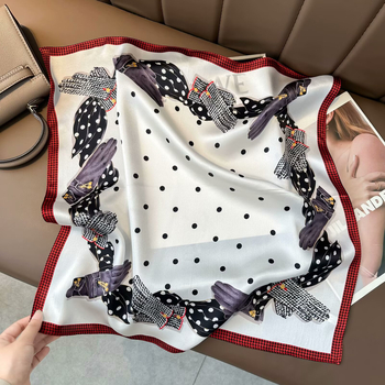 Ženski svilenkasti kvadratni šal s cvjetnim uzorkom, saten tkanina, 100% svila, elegantan i svestran