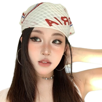 Fejkendő-turbán, négyzet alakú selyemsál, utcai/hip-hop/niche/instílus, tavasz