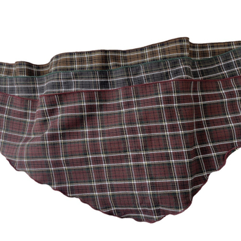 Háromszög alakú pamut sál kockás mintával – sima szövésű, 100% pamut, nyomtatott anyag, vintage művészi dizájn, pasztorál és édes stílus