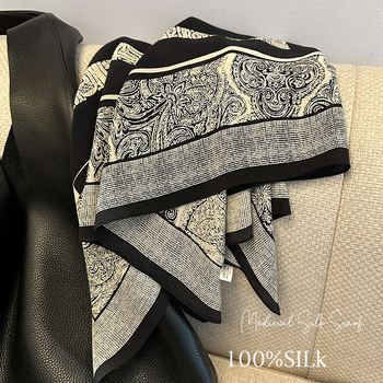 LAgUr márkájú selyem négyszög sál, nyomtatott selyem, őszi kiegészítő, divatos mintázat