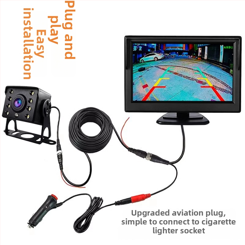 Transporto priemonės atbulinės eigos monitorius, IPS ekranas, 800x480 raiška, modelis Truck reversing, suderintas su sunkvežimiais