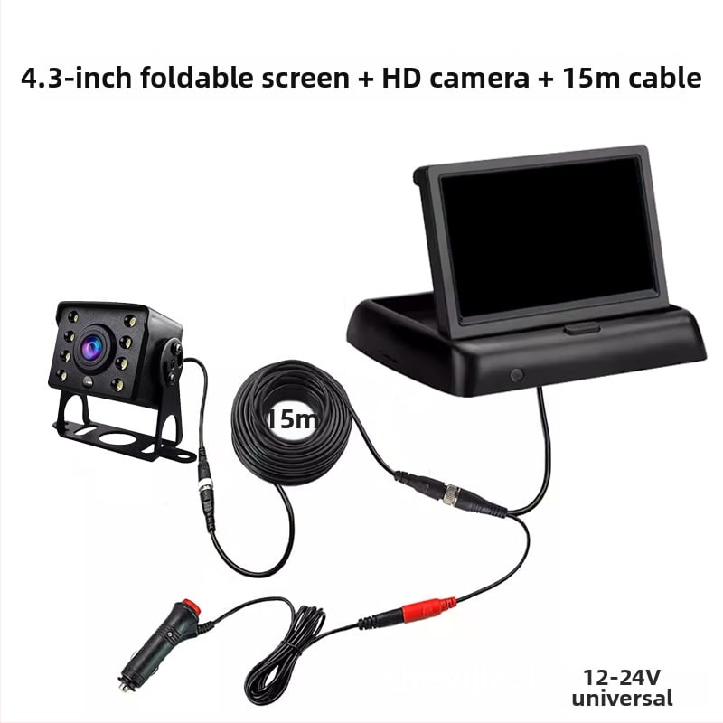 Transporto priemonės atbulinės eigos monitorius, IPS ekranas, 800x480 raiška, modelis Truck reversing, suderintas su sunkvežimiais