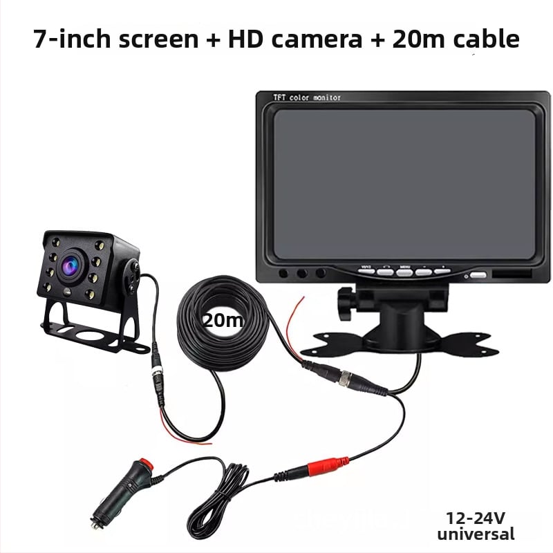 Transporto priemonės atbulinės eigos monitorius, IPS ekranas, 800x480 raiška, modelis Truck reversing, suderintas su sunkvežimiais