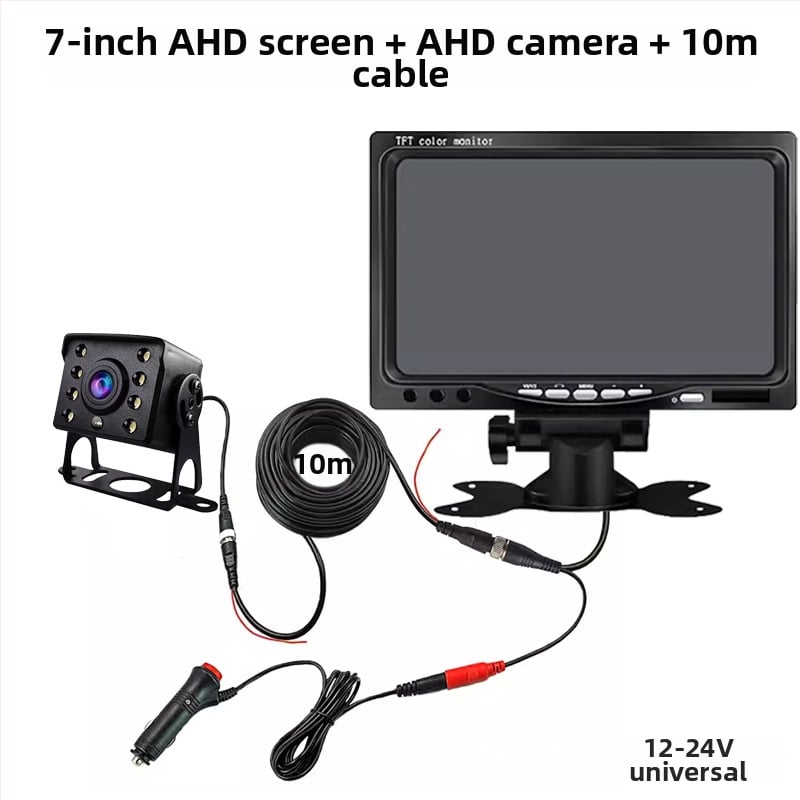 Transporto priemonės atbulinės eigos monitorius, IPS ekranas, 800x480 raiška, modelis Truck reversing, suderintas su sunkvežimiais