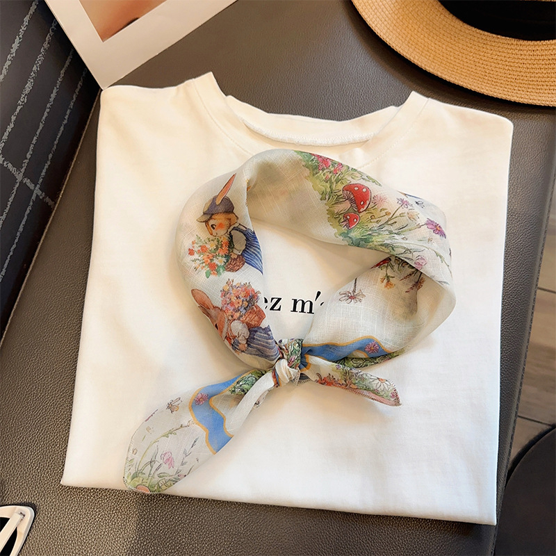 Női pamut-poliészter keverék sál, könnyű és vékony, bevezetés 2025 tavasz, sokoldalú nyak- és fejkendő
