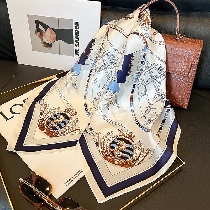 Selyem négyszögletes sál, szatén szövés, 100% selyem, 2025 tavaszi kollekció