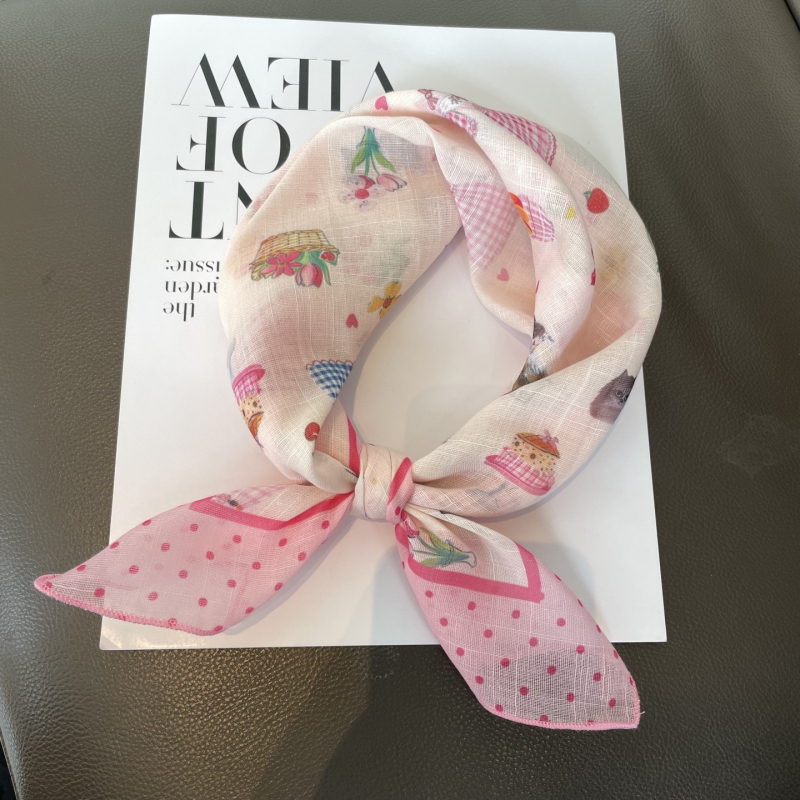 Pamut-lin négyszögletes sál, sima szövés, őszi használat, 2025 tavaszi bevezetés, friss és édes stílus