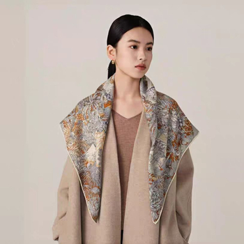 Négyszög alakú gyapjú sál, egyszerű kötés, nyomtatott minta, személyes trend stílus, 2023 tavasz