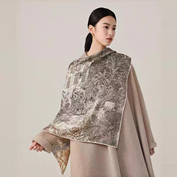 Négyszög alakú gyapjú sál, egyszerű kötés, nyomtatott minta, személyes trend stílus, 2023 tavasz