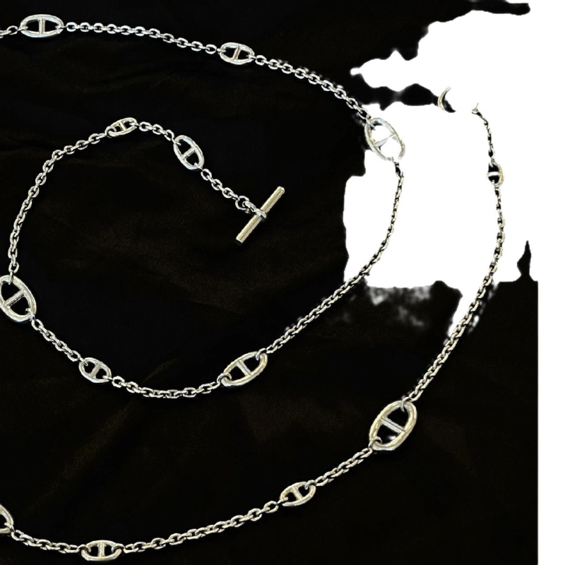 Colier din oțel titan cu închidere OT, pandantiv geometric în formă de U, multistrat, unisex, lanț casual pentru pulover