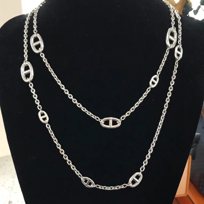 Colier din oțel titan cu închidere OT, pandantiv geometric în formă de U, multistrat, unisex, lanț casual pentru pulover