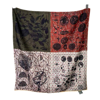 Selyem-gyapjú négyszögletes sál téli stílus, összefonott kötés, nyomtatott dizájn, személyes trend