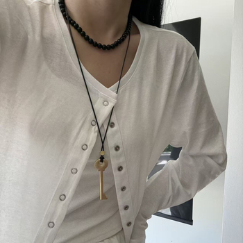 Nyaklánc a Sors kapuja kulcs medállal, ötvözet, elektroplating, INS stílus, Téli 2025