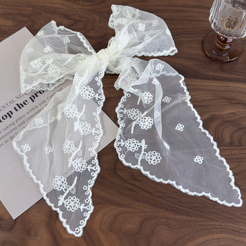 Koreai stílusú csipkés hímzett sál, hálószövet, poliészter 71-80%, nylon 21-30%, egyszerű kötés, stílus: friss és édes, tavasz 2025