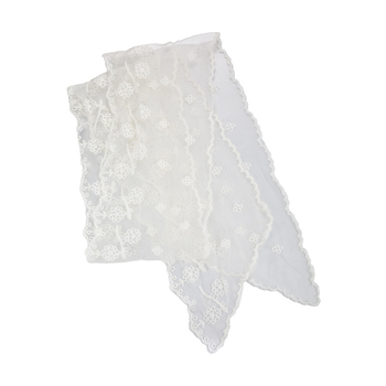 Koreai stílusú csipkés hímzett sál, hálószövet, poliészter 71-80%, nylon 21-30%, egyszerű kötés, stílus: friss és édes, tavasz 2025